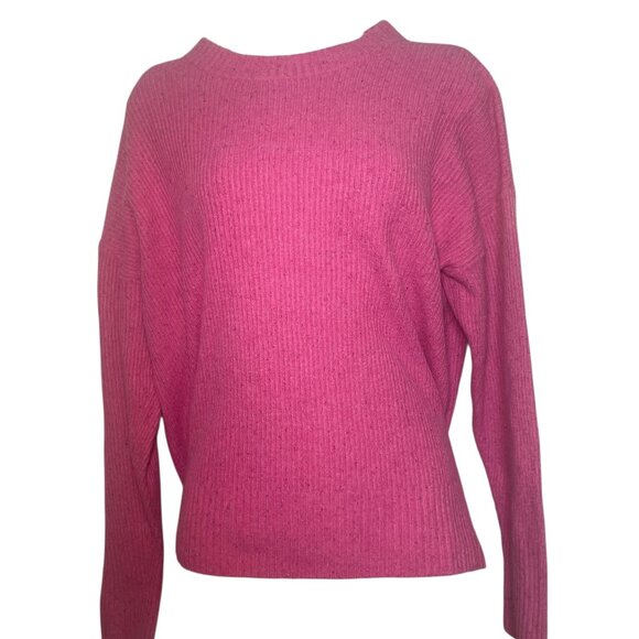 Something Navy Pink Flecked Crew Neck Sweater | Medium - Picture 4 of 6